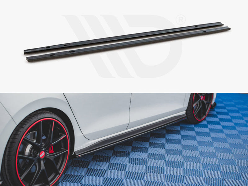 Maxton Design Gloss Black Side Skirts Diffusers VW Golf Mk8 GTI / GTI Clubsport / R-Line (2020-)