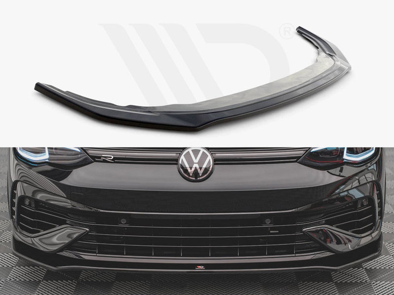 Maxton Design Gloss Black Front Splitter V.3 VW Golf R Mk8 (2020-)