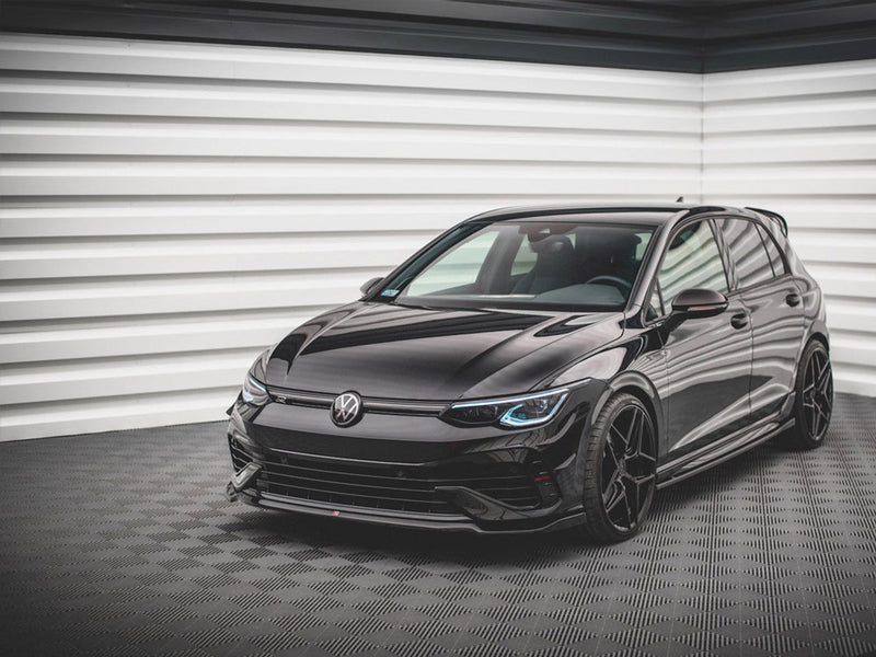 Maxton Design Gloss Black Front Splitter V.6 VW Golf R Mk8 (2020-)