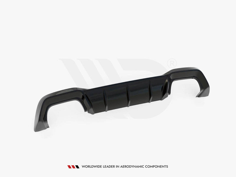 Maxton Design Gloss Black Rear Valance V.1 Volkswagen Golf R Mk8 (2020-)