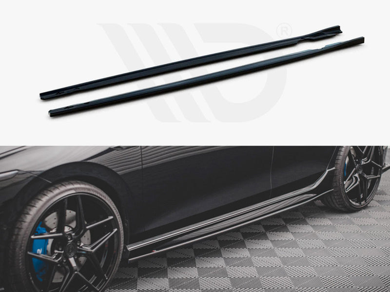 Maxton Design Gloss Black Side Skirts Diffusers V.2 VW Golf R Mk8 (2020-)