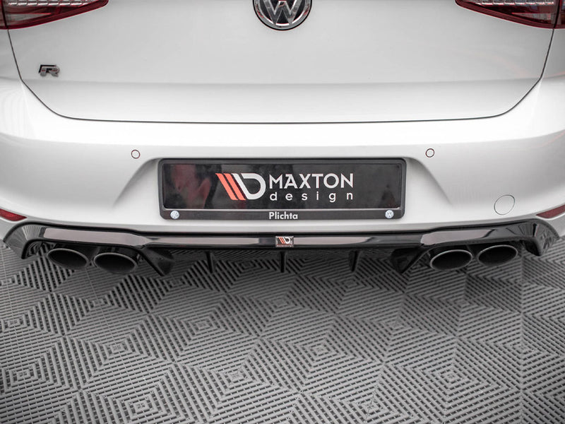 Maxton Design Gloss Black Rear Valance VW Golf R Mk7 (2013-2016)