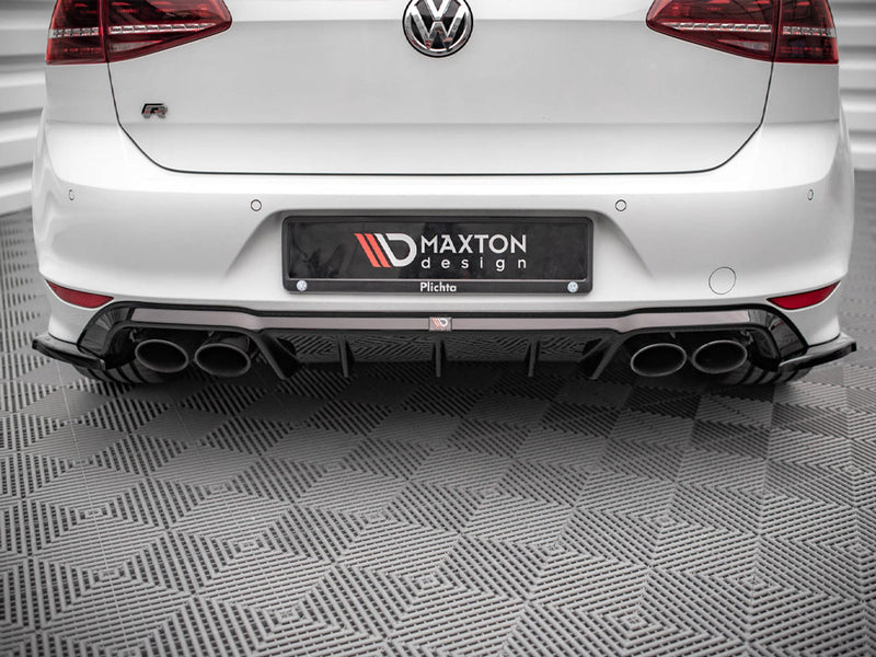Maxton Design Gloss Black Rear Side Splitters V.4 VW Golf R Mk7 (2013-2016)