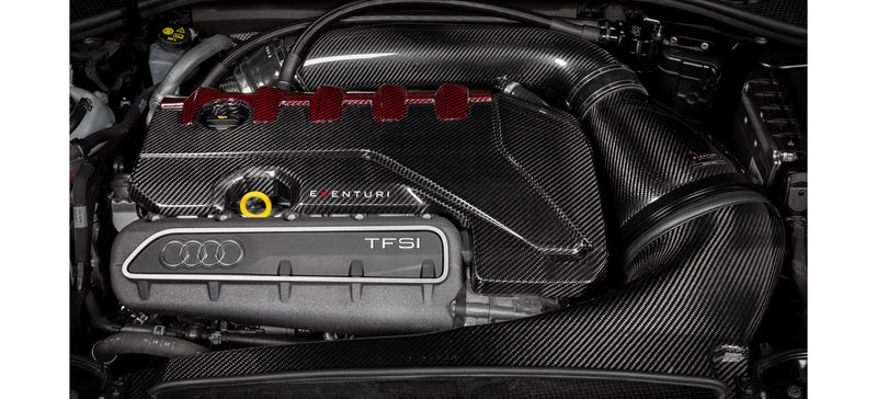 Eventuri Carbon Fibre Black and Red Engine Cover - RS3 Gen 2 / TTRS 8S